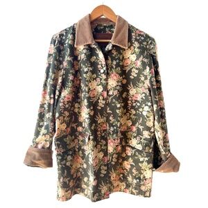Vintage Ralph Lauren Field Jacket, Cottage Core, Cabbage Rose Floral Barn Jacket